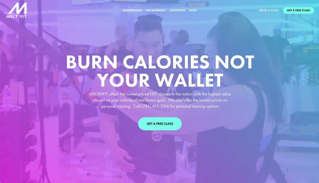 Gym website design colors