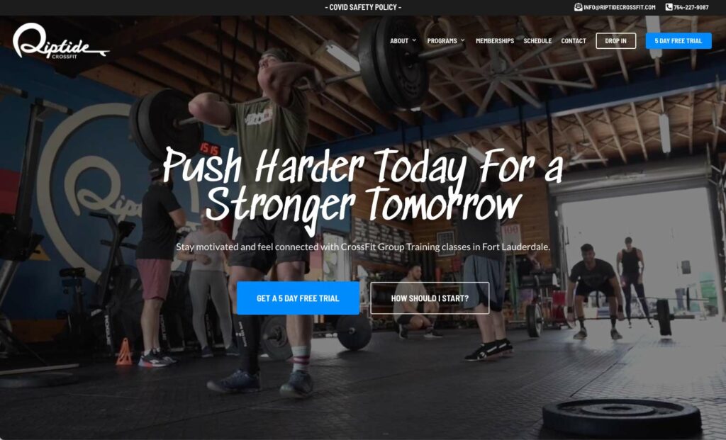Riptide CrossFit gym website design